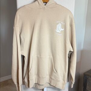 Wild Fable Stay Wild Cowgirl cream Hoodie oversized